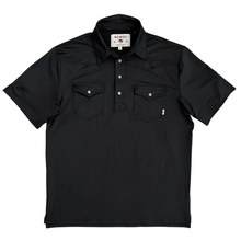 Load image into Gallery viewer, Pearl Snap Polo- Black
