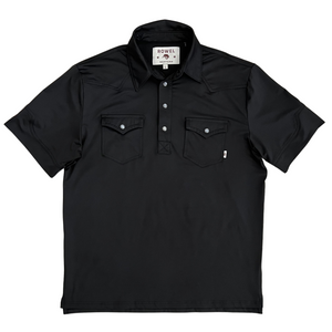 Pearl Snap Polo- Black