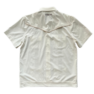 Pearl Snap Guayabera Performance Shirt--Pearl White