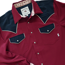 Load image into Gallery viewer, Cabernet / Caviar Long Sleeve Performance Western Shirt

