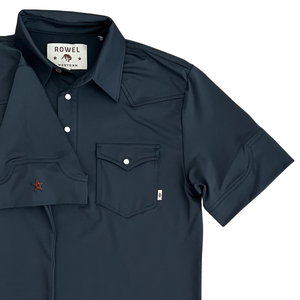 Pearl Snap Polo- Inkwell