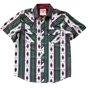 Cedar Aztec Stripe Short Sleeve Performance Western Shirt