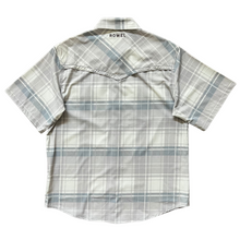 Load image into Gallery viewer, Neutral Gray Plaid Short Sleeve Performance Western Shirt
