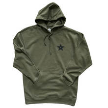 Load image into Gallery viewer, Adult Military Green Rowel Hooded Sweatshirt

