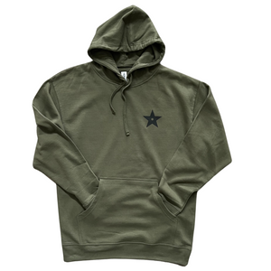 Adult Military Green Rowel Hooded Sweatshirt