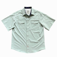 Load image into Gallery viewer, Sage Green Short Sleeve Performance Western Shirt
