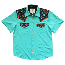Load image into Gallery viewer, Turquoise / Western Jewel Short Sleeve Performance Western Shirt
