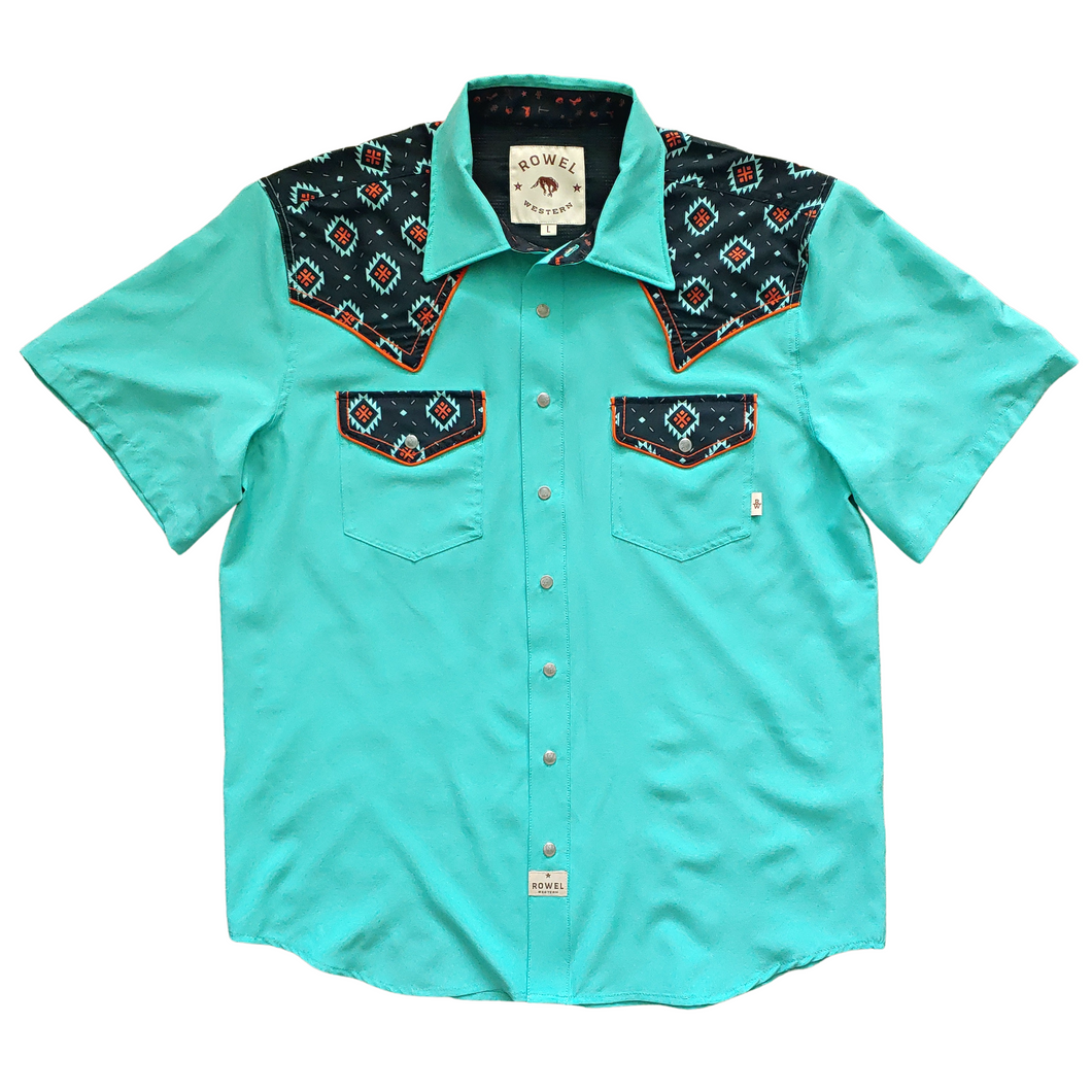 Turquoise / Western Jewel Short Sleeve Performance Western Shirt