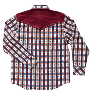 Navajo Plaid Long Sleeve Performance Western Shirt