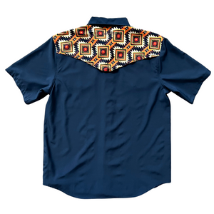 Navy/Zuni Short Sleeve Performance Western Shirt
