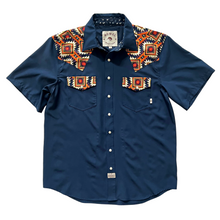 Load image into Gallery viewer, Navy/Zuni Short Sleeve Performance Western Shirt
